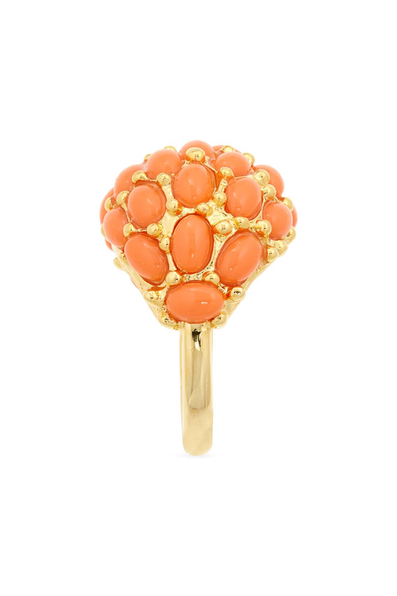Oval Cabochon Cocktail Ring, Alternate, color, CORAL