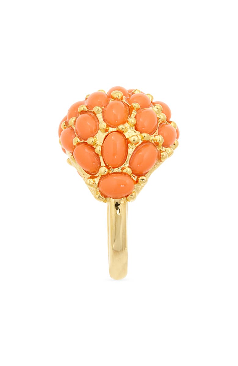 Kenneth Jay Lane Oval Cabochon Cocktail Ring, Alternate, color, Coral