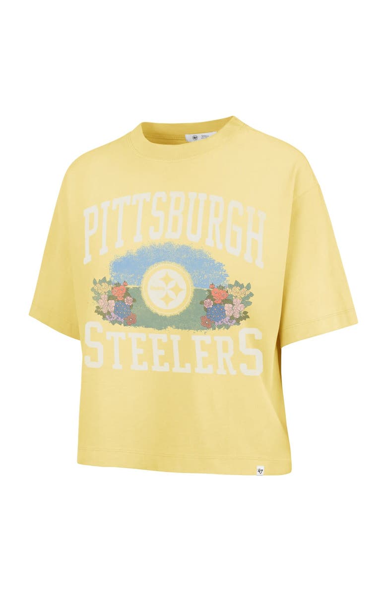 '47 Women's '47  Yellow Pittsburgh Steelers Florentina Montauk Cropped T-Shirt, Alternate, color, Yellow