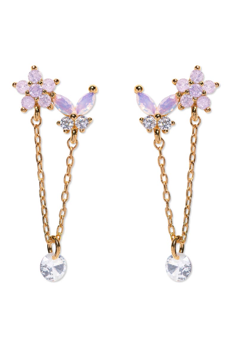 Butterfly Whispers Drop Earrings, Main, color, GOLD