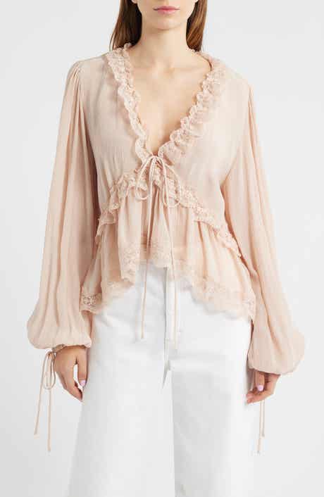 MANGO Glicine Lace Trim Top