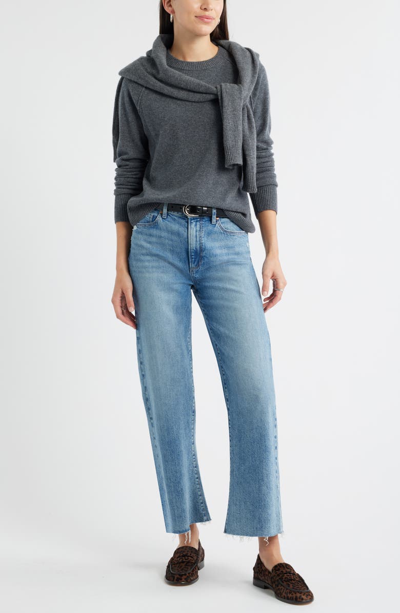 Caslon<sup>®</sup> Raglan Sleeve Wool & Cashmere Sweater, Alternate, color, Grey Dark Heather