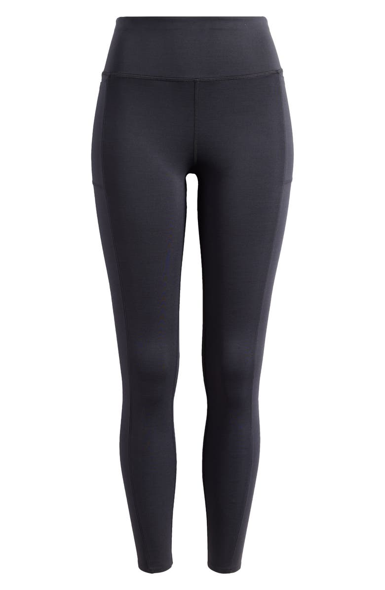 TravisMathew Moveknit Bonded Pocket Leggings, Alternate, color, Heather Black