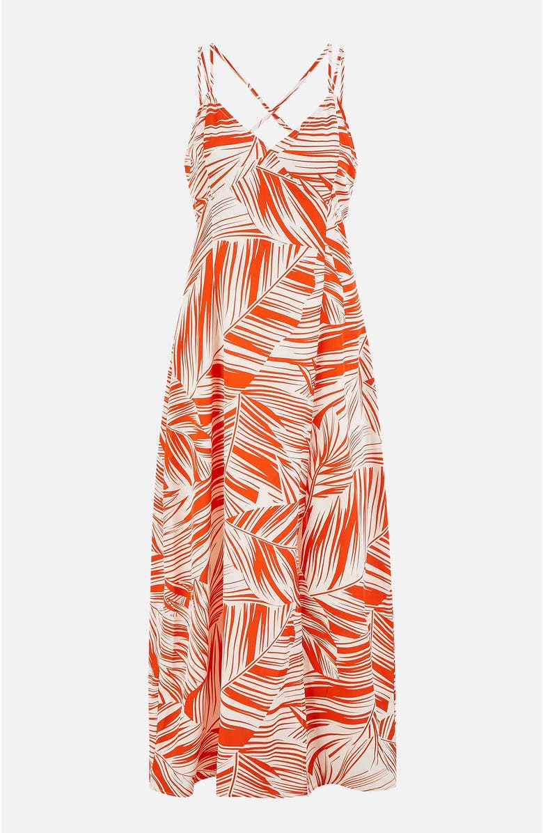 Yumi Sleeveless V-Neck Cross Back Maxi Dress, Alternate, color, Orange