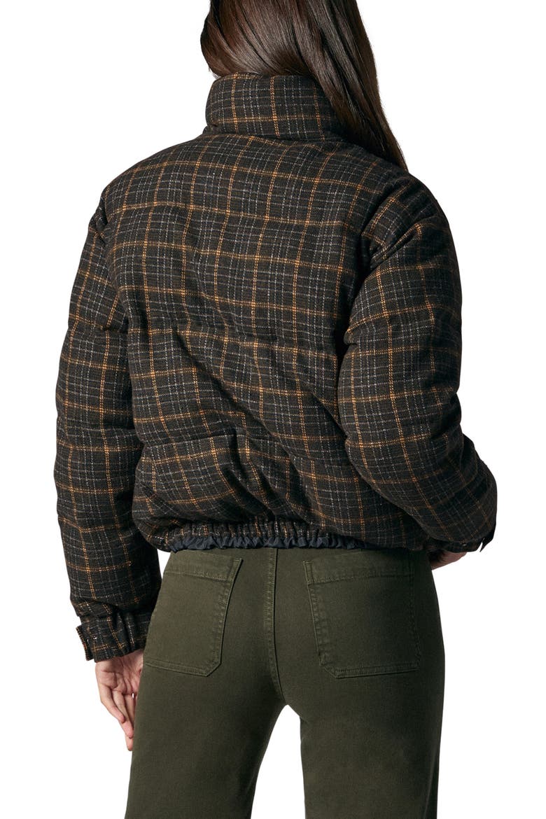 Bruna Plaid Wool Blend Puffer Jacket, Alternate, color, MOSS MULTI PLAID