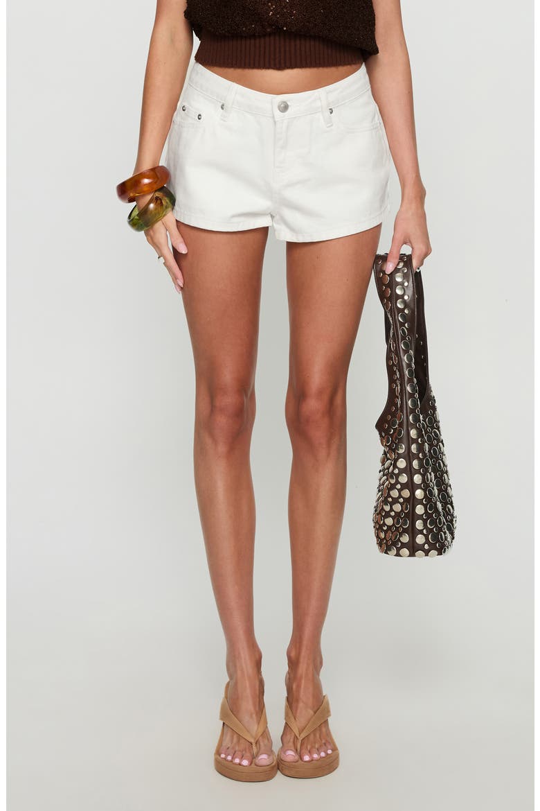 Dreamful Low Rise Denim Shorts, Main, color, WHITE