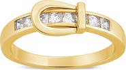 Sterling Forever Buckle Cubic Zirconia Ring