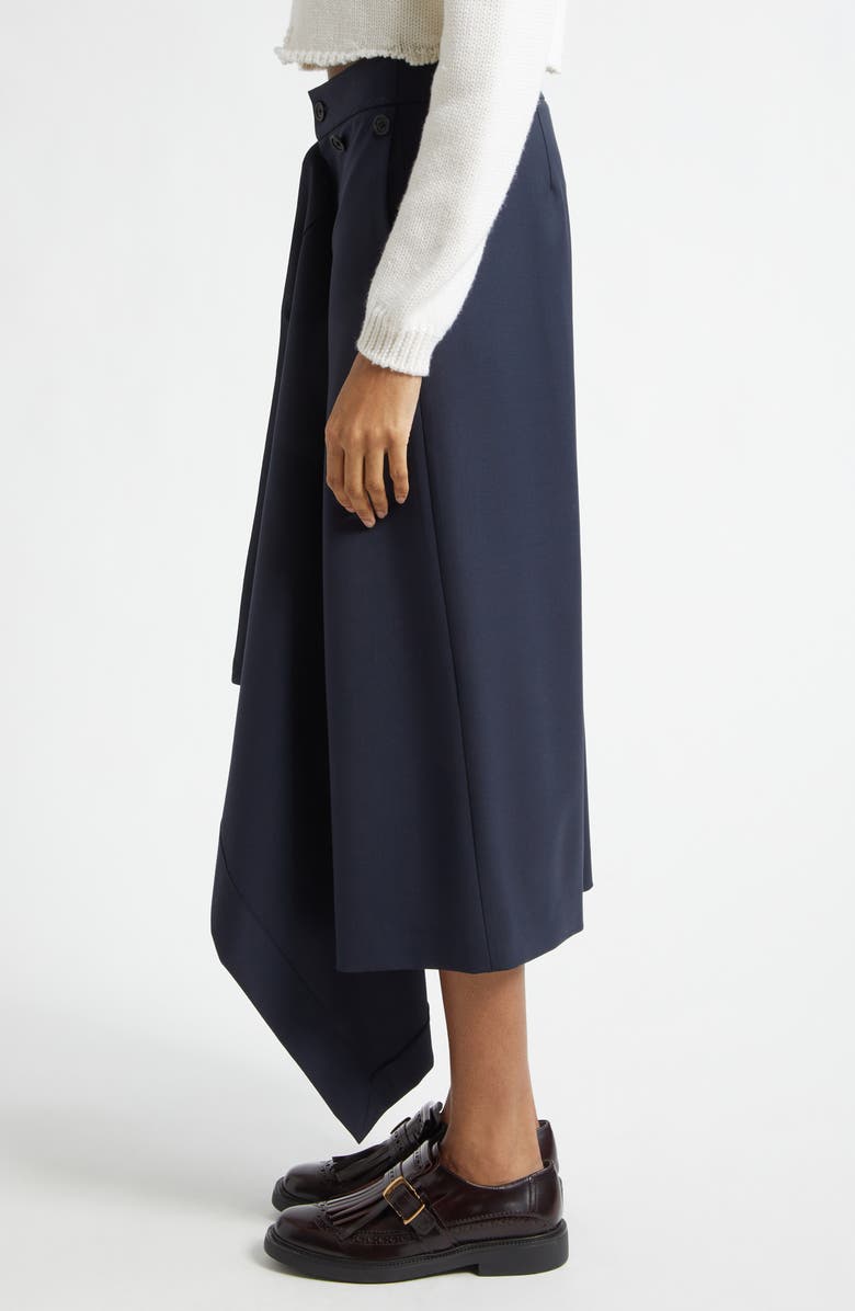 MONSE Front Cascade Stretch Wool Crop Sailor Pants, Alternate, color, Midnight