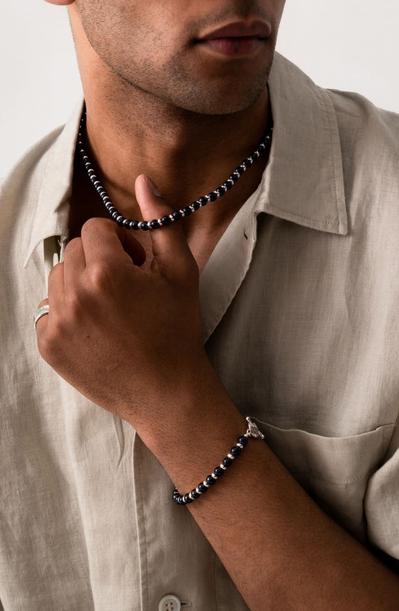 Dower & Hall Men's  Pearl Halo Bracelet, Alternate, color, Black