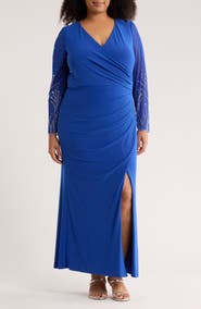 Marina Embellished Long Sleeve Maxi Dress