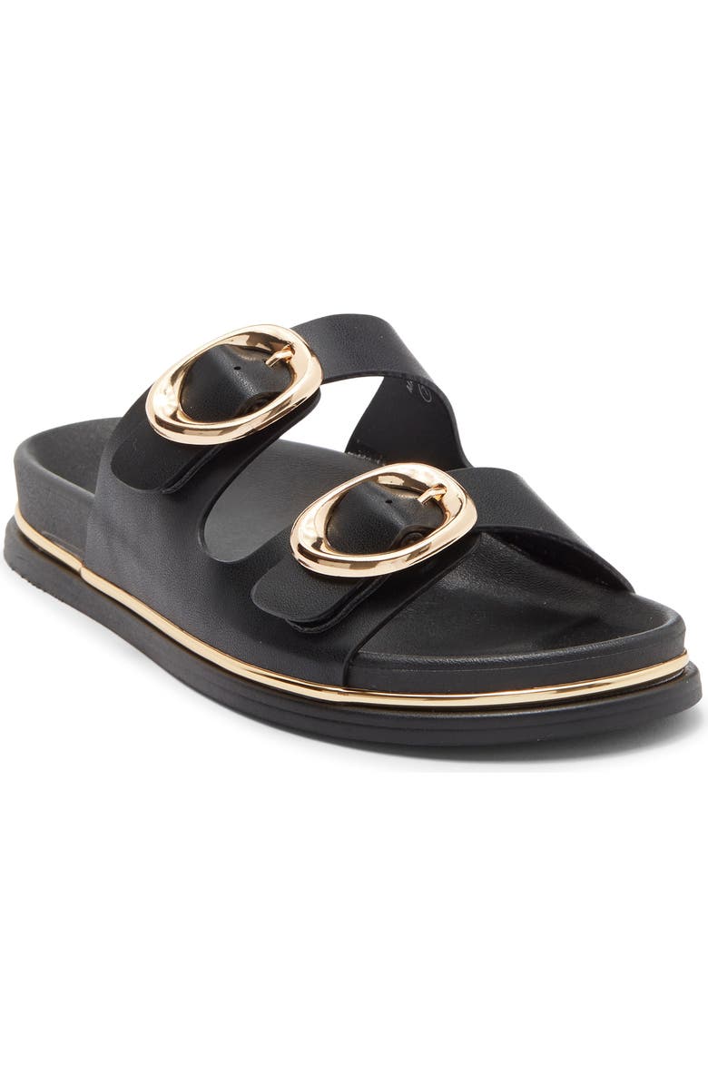 TOP MODA Maven Slide Sandal, Main, color, Black Pu