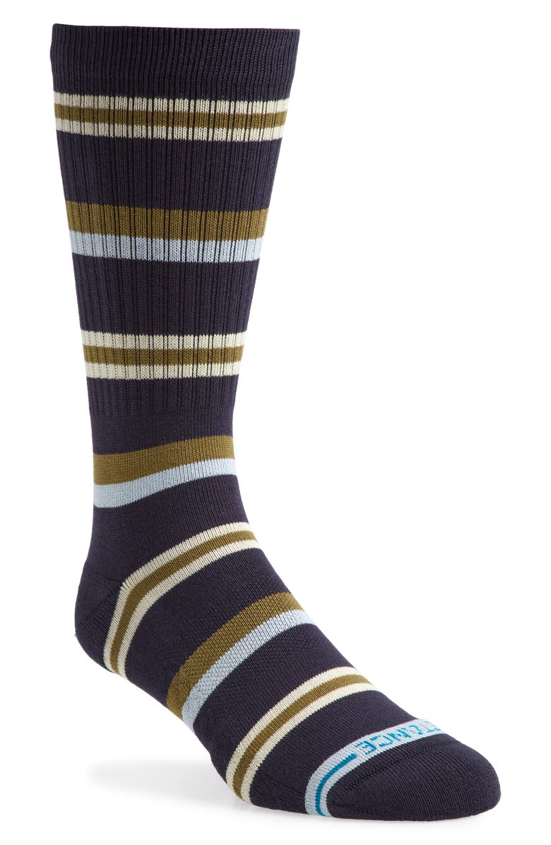 Stance Hudson Stripe Crew Socks, Main, color,