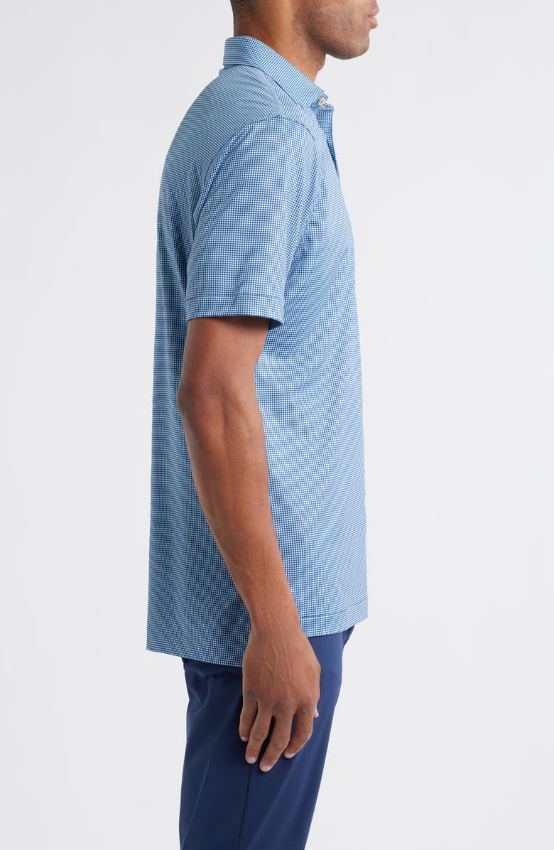 Peter Millar Gingham Performance Jersey Polo, Alternate, color, Blue Haze