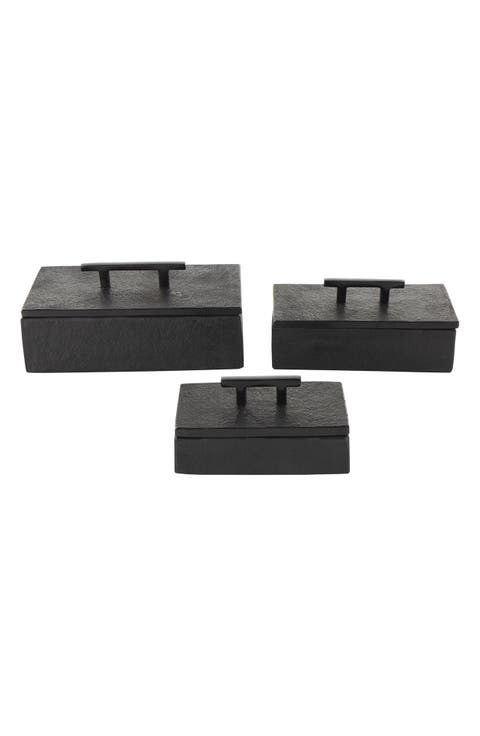 Contemporary Set of 2 Decorative Marble Boxes