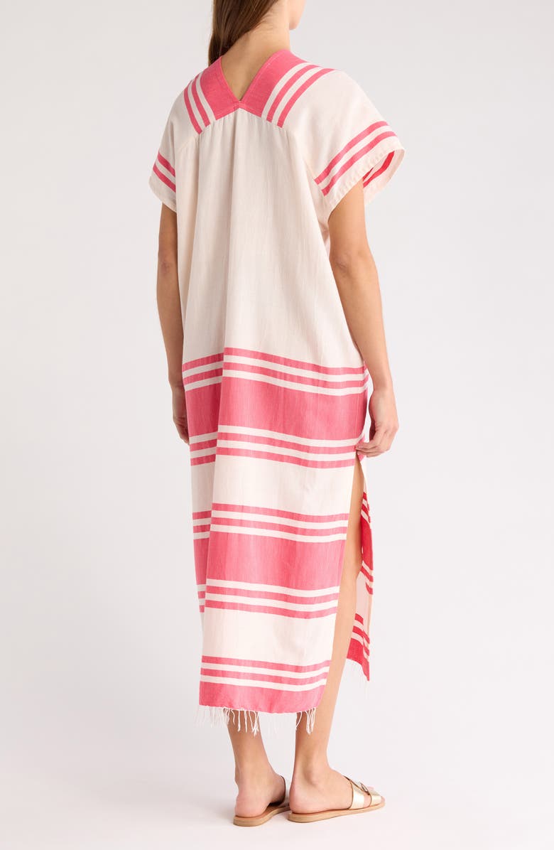lemlem Gasira Stripe Cotton Cover-Up Caftan, Alternate, color, Ayelu Fragaria