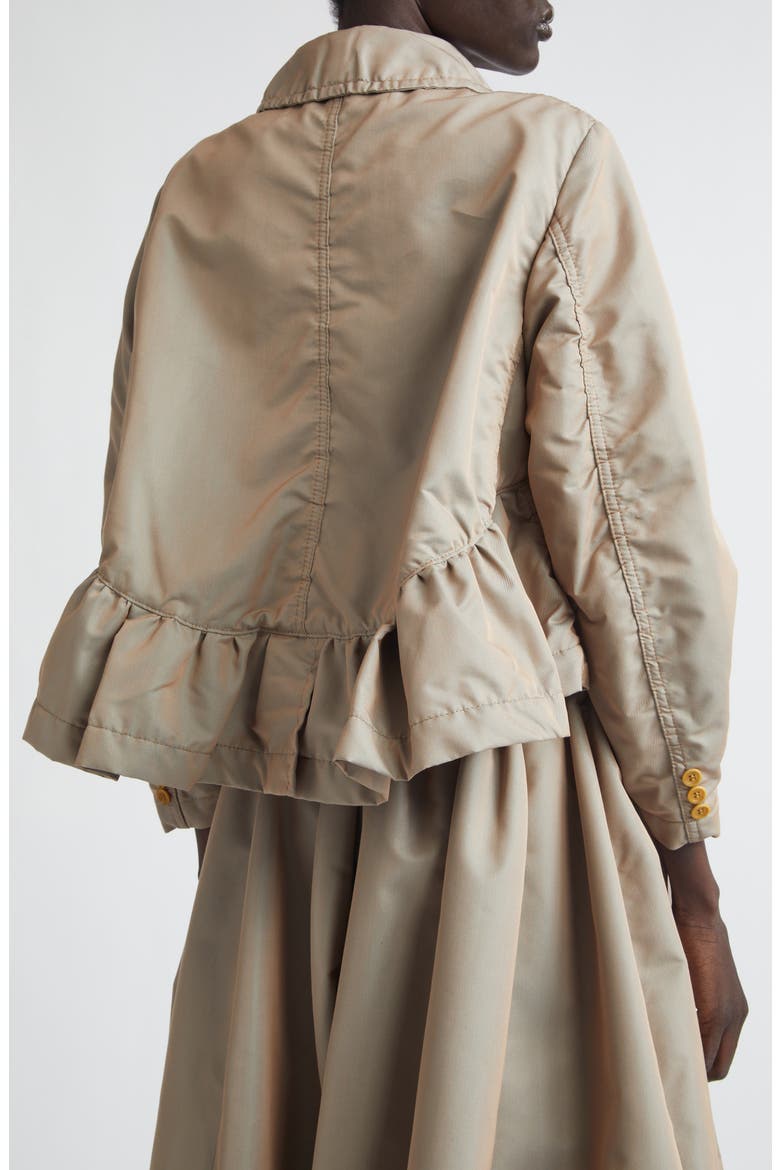 Twill Peplum Jacket, Alternate, color, BEIGE X C PATTERN