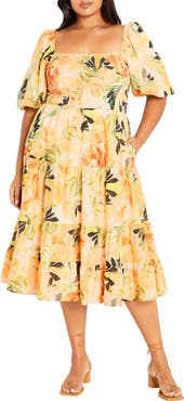 City Chic Ariella Puff Sleeve Dress