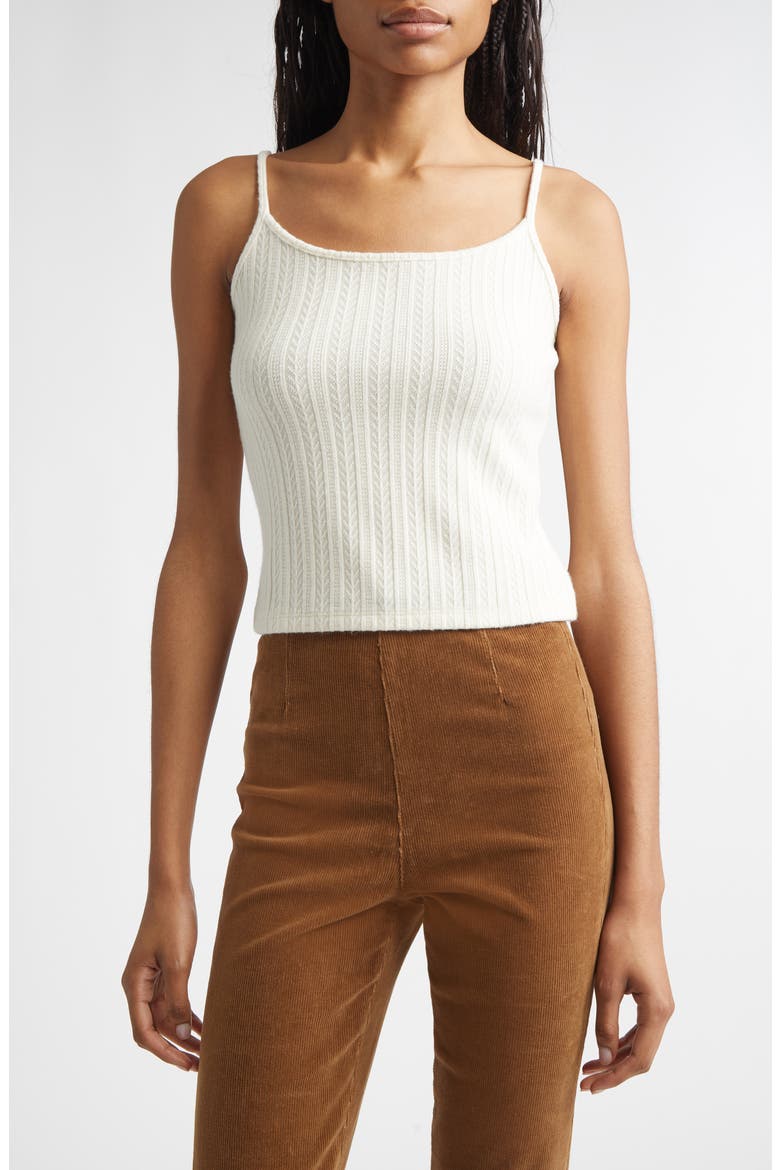 Brodier Knit Camisole, Main, color, ECRU