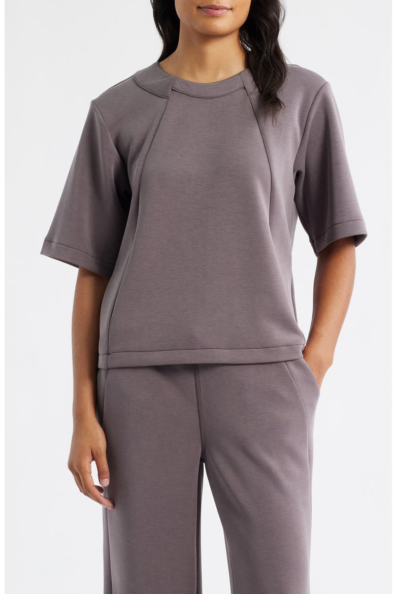 Elbow Sleeve Crewneck T-Shirt, Main, color, DARK GRAY