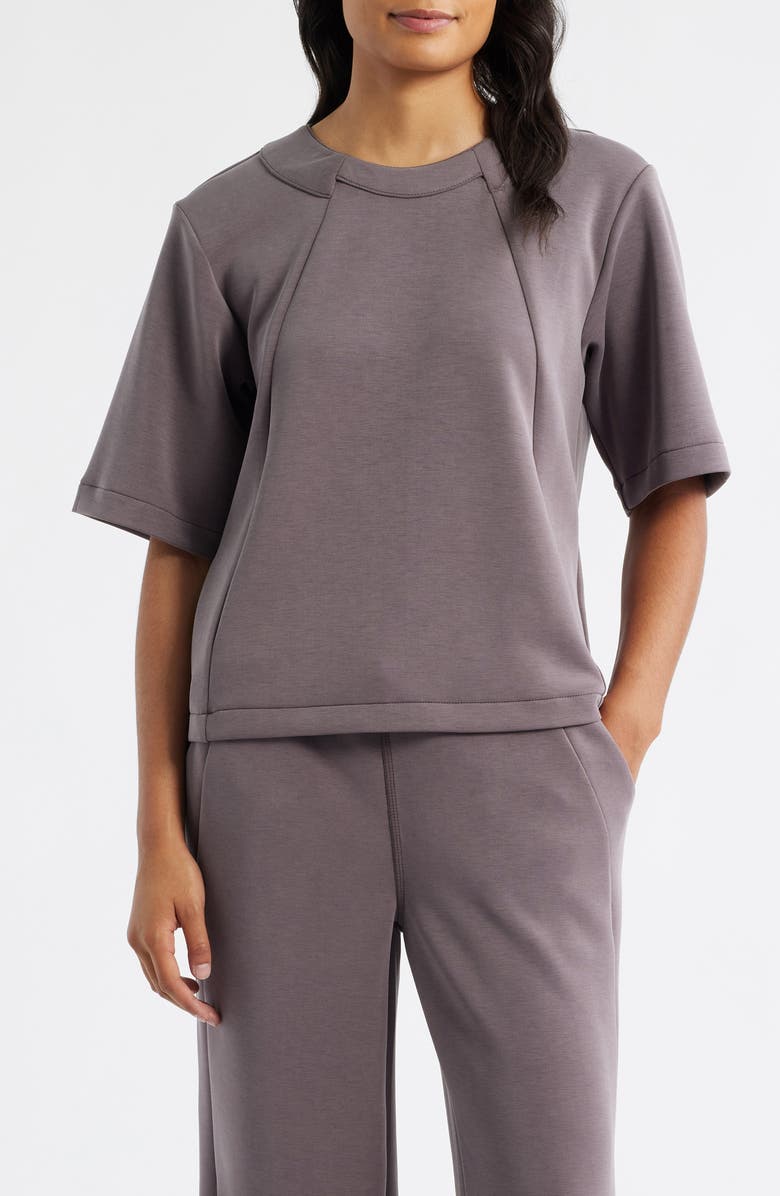 CITY BLUES Elbow Sleeve Crewneck T-Shirt, Main, color, Dark Gray