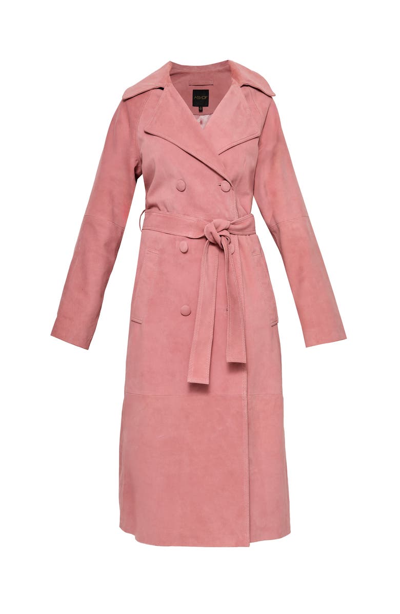 AS by DF Candy Supersuede Trench Coat, Alternate, color, Mauve