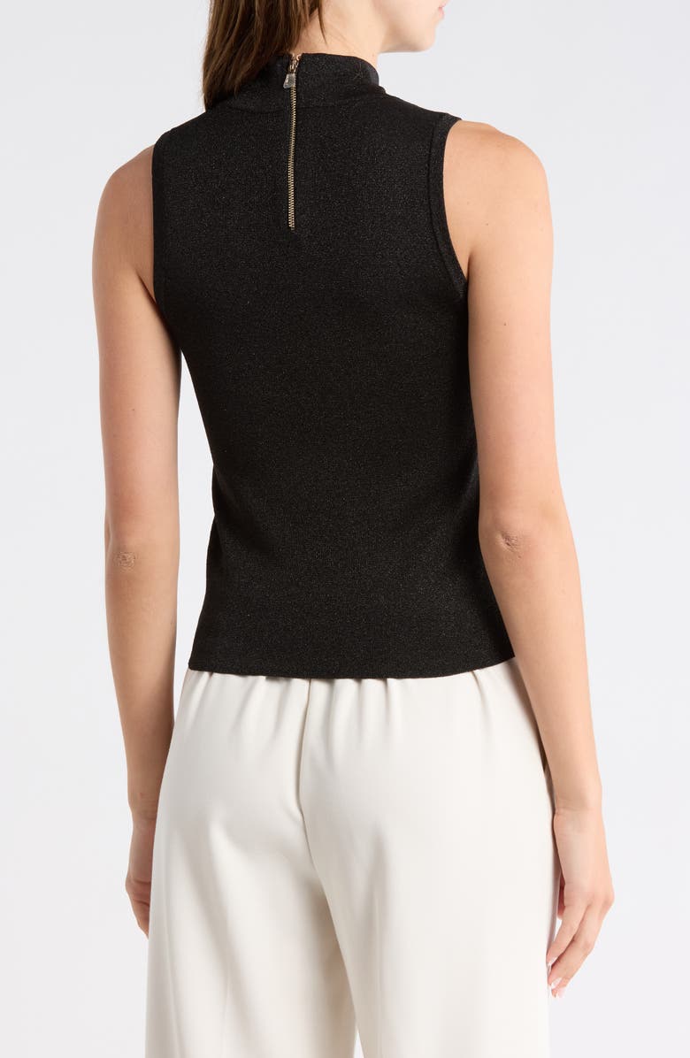 Alice + Olivia Darcey Metallic Wool Blend Sweater Tank, Alternate, color, Black