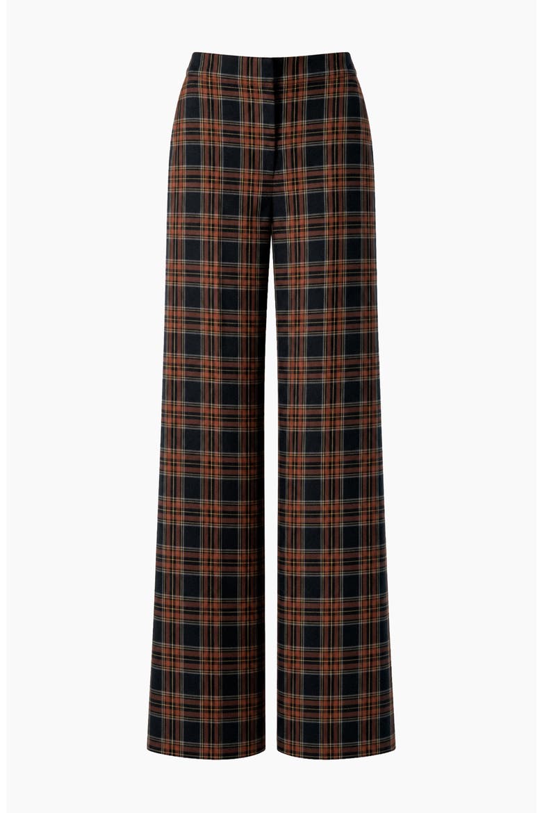 Plaid Wide-Leg Pants, Alternate, color, Navy Blue