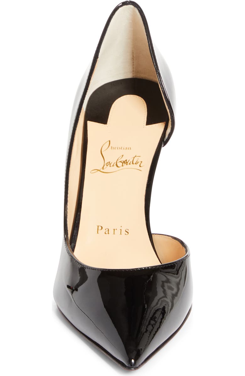 Christian Louboutin Iriza Pointed Toe Half d'Orsay Pump, Alternate, color, Black