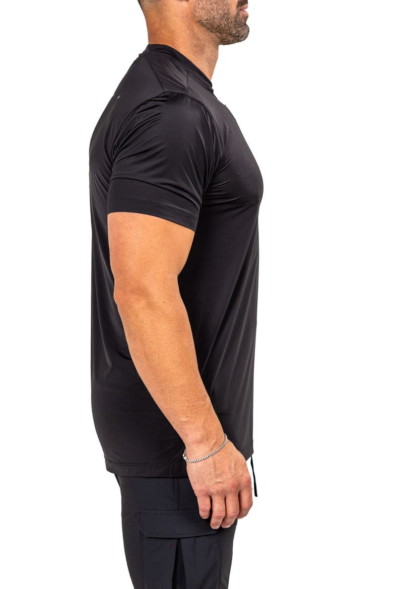 Athletic Quarter Zip Performance T-Shirt, Alternate, color, BLACK