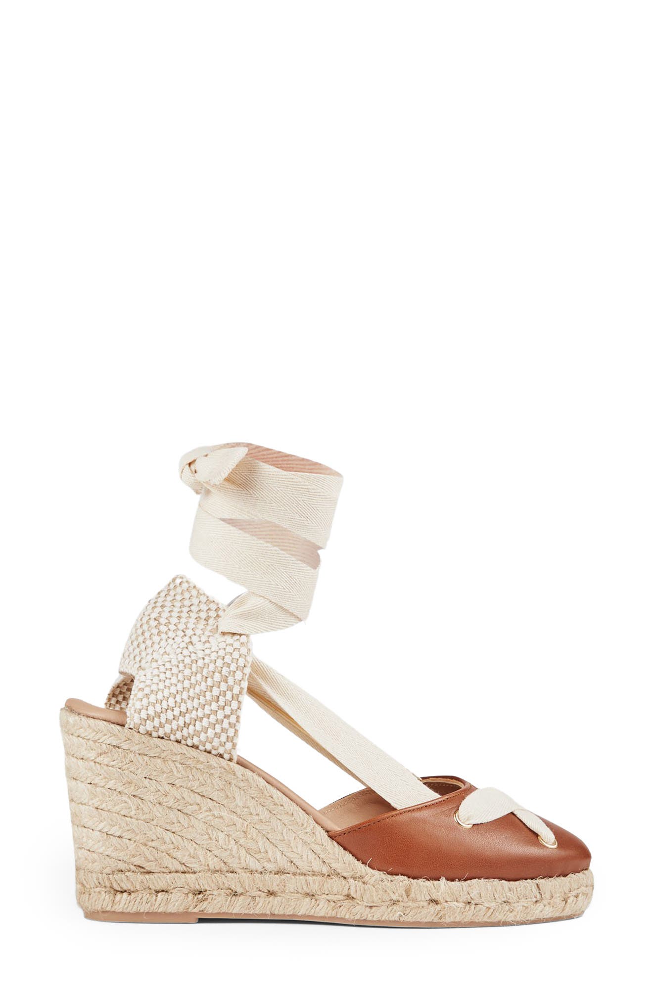 LK Bennett Ophelia Ankle Wrap Wedge Sandal, Alternate, color, 