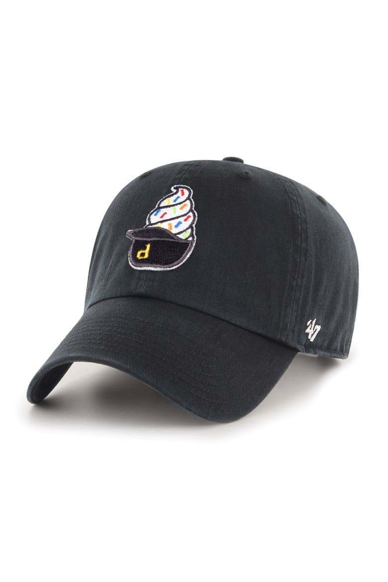 Men's '47  Black Pittsburgh Pirates Ice Cream Helmet Clean Up Adjustable Hat, Main, color, Black