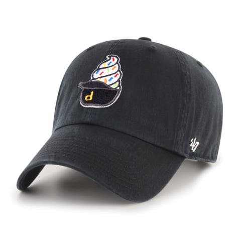 Men's '47  Black Pittsburgh Pirates Ice Cream Helmet Clean Up Adjustable Hat