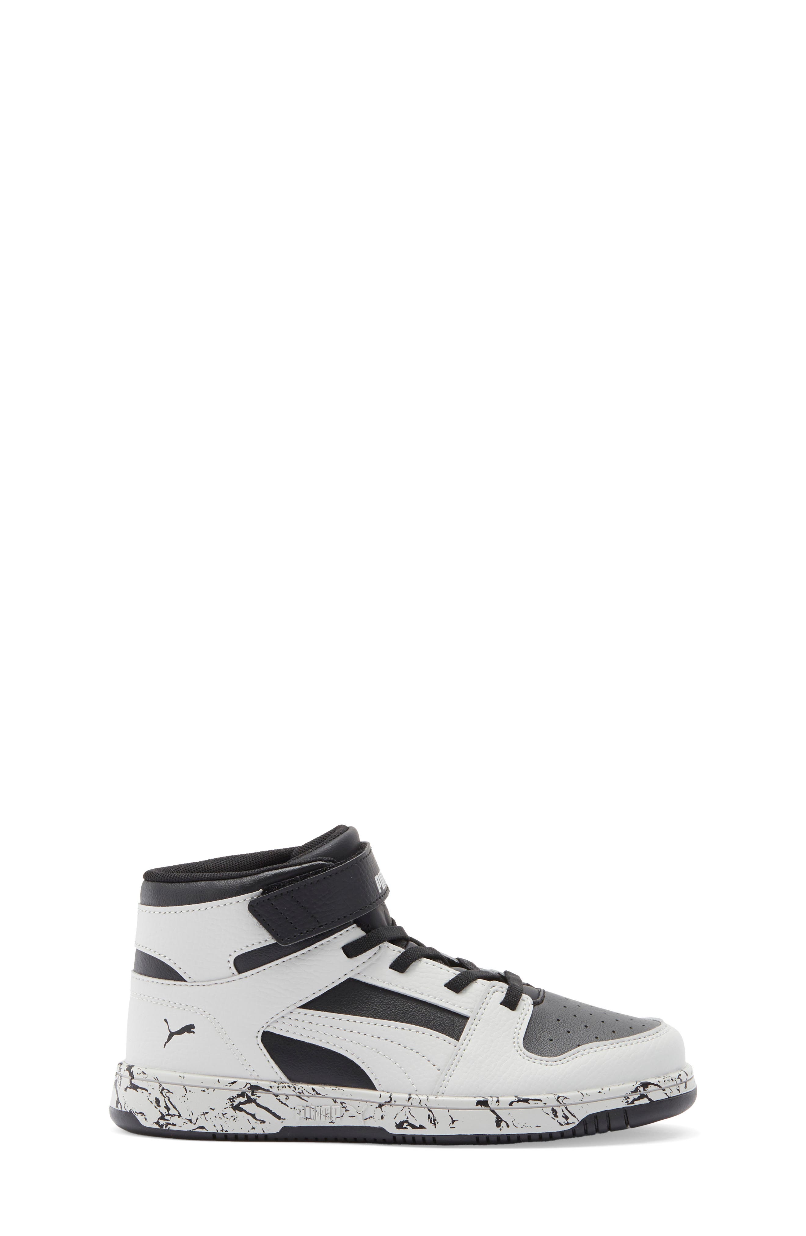 PUMA Kids' Rebound Layup High Top Sneaker, Alternate, color, Cool Light Gray/ Black