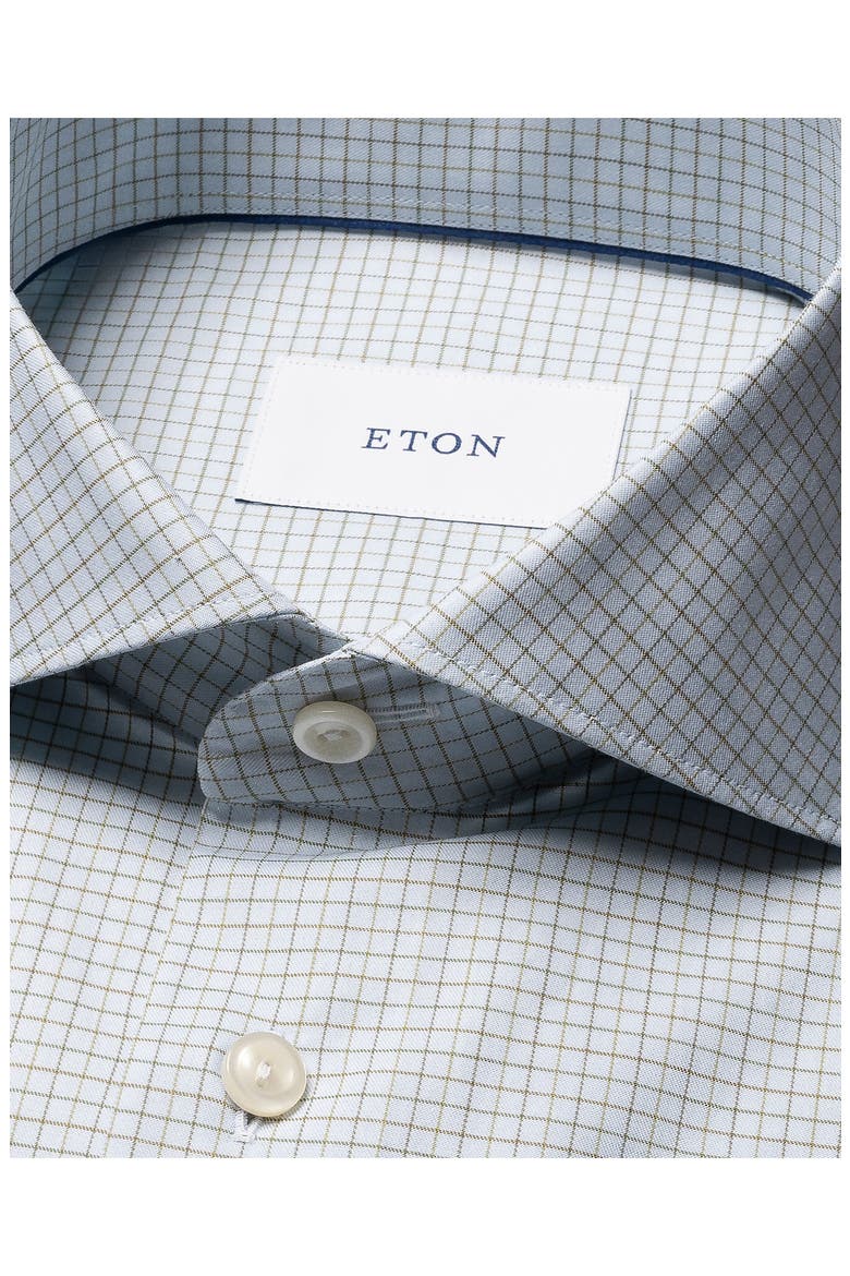 Slim Fit Checked Cotton Shirt, Alternate, color, LIGHT GREEN