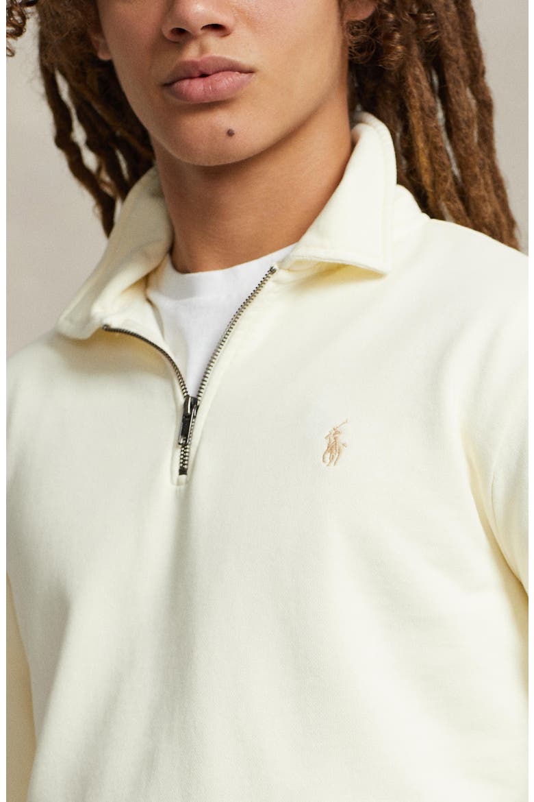 French Terry Quarter Zip Sweatshirt, Alternate, color, CLUBHOUSE CREAM