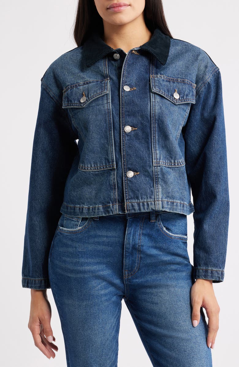 WARP+WEFT AVL Crop Denim Jacket, Alternate, color, Mercer