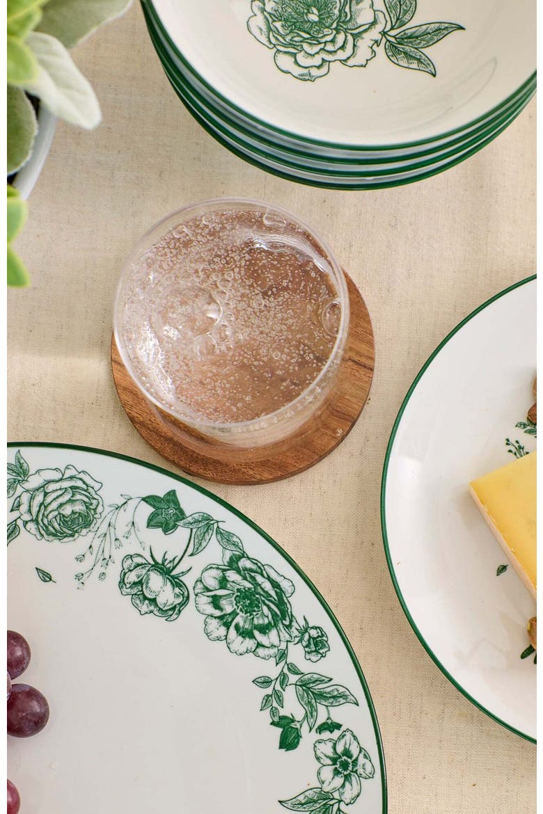 Esme Porcelain 16-Piece Dinnerware Set, Alternate, color, Green