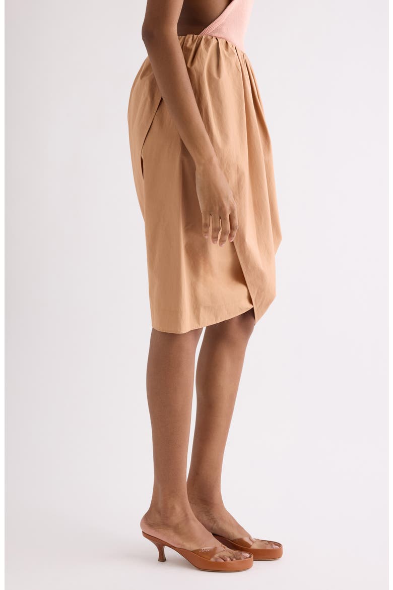 Draped Organic Cotton Poplin Skirt, Alternate, color, REEF SHELL