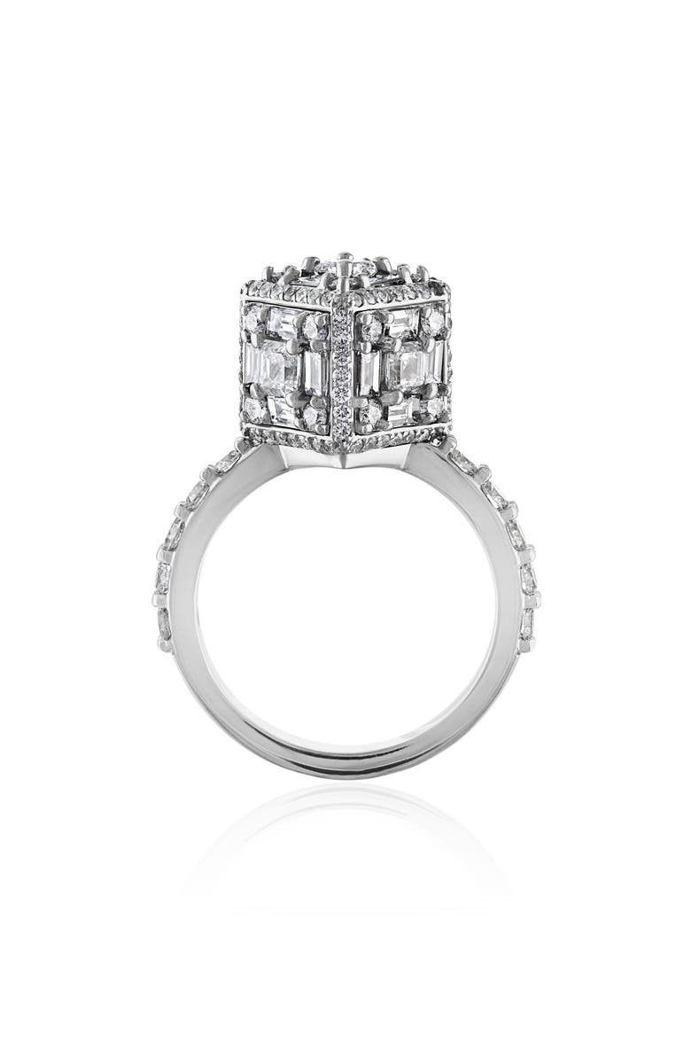 Clarity Dimensional Halo Diamond Ring, Alternate, color, WHITE GOLD/ DIAMOND