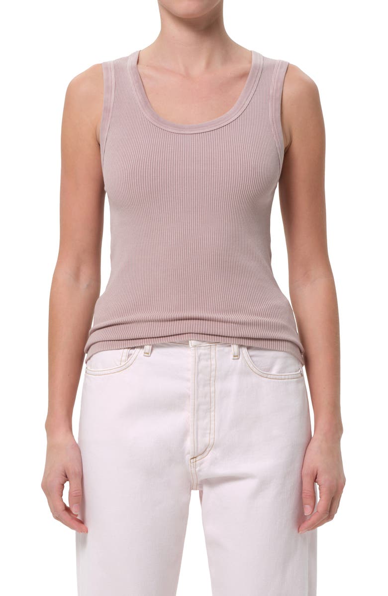 AGOLDE Poppy Rib Organic Cotton Blend Tank, Main, color, 