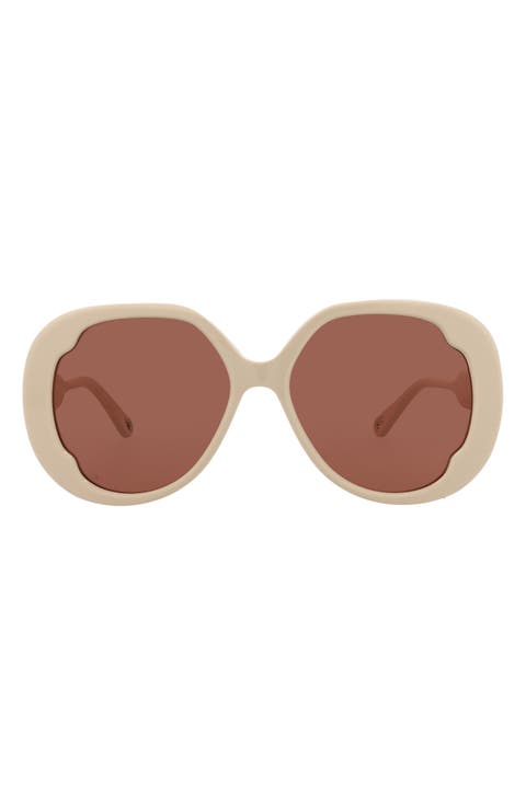 56mm Oval Sunglasses