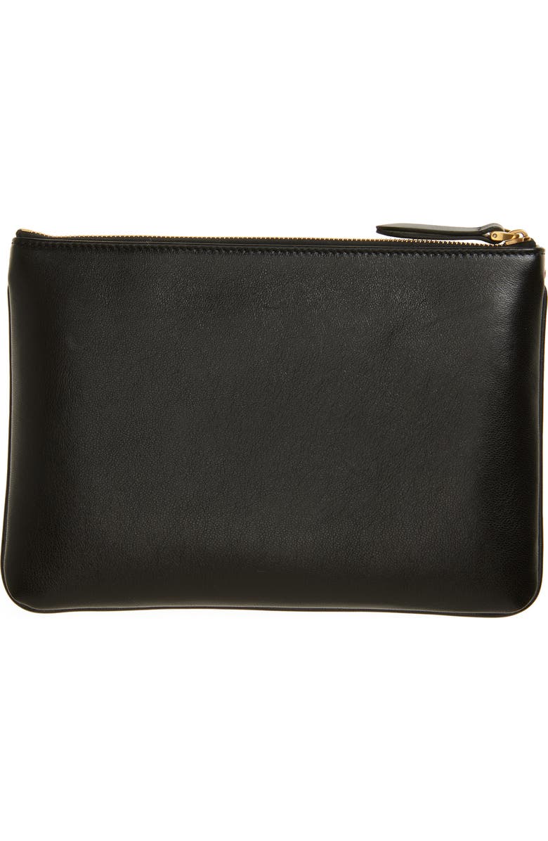 Valentino Garavani Medium Viva Superstar Leather Pouch, Alternate, color, Black/ Tan