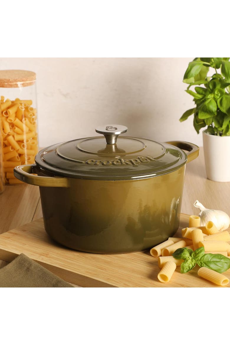 5 Quart Enameled Cast Iron Dutch Oven with Lid in Sage, Alternate, color, Green