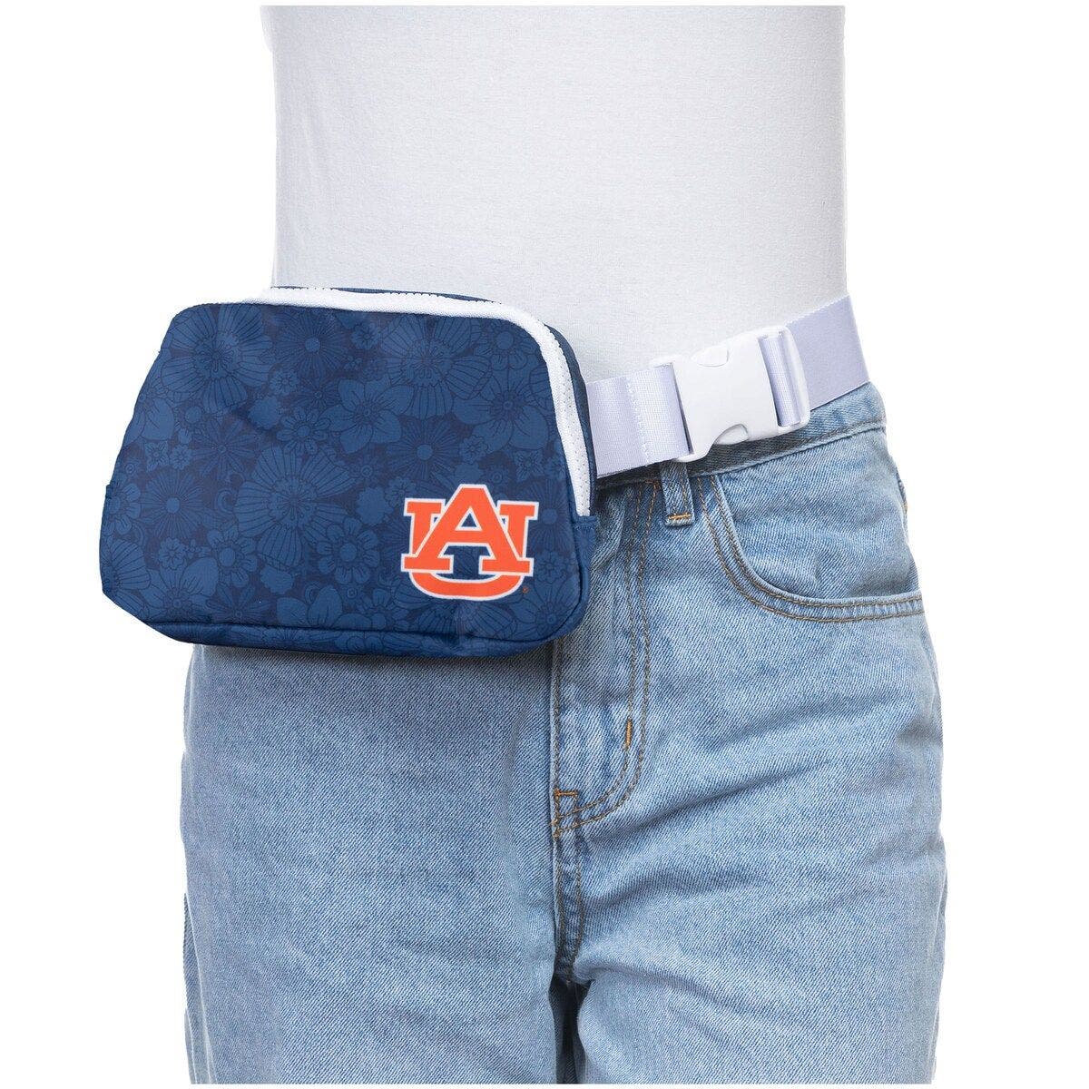 ZOOZATZ Auburn Tigers Floral Print Fanny Pack, Main, color, Navy
