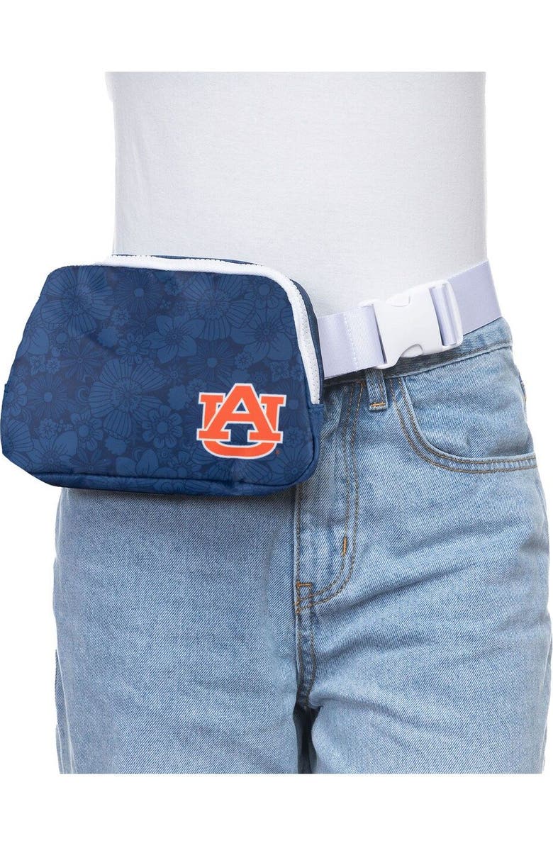 ZOOZATZ Auburn Tigers Floral Print Fanny Pack, Main, color, Navy