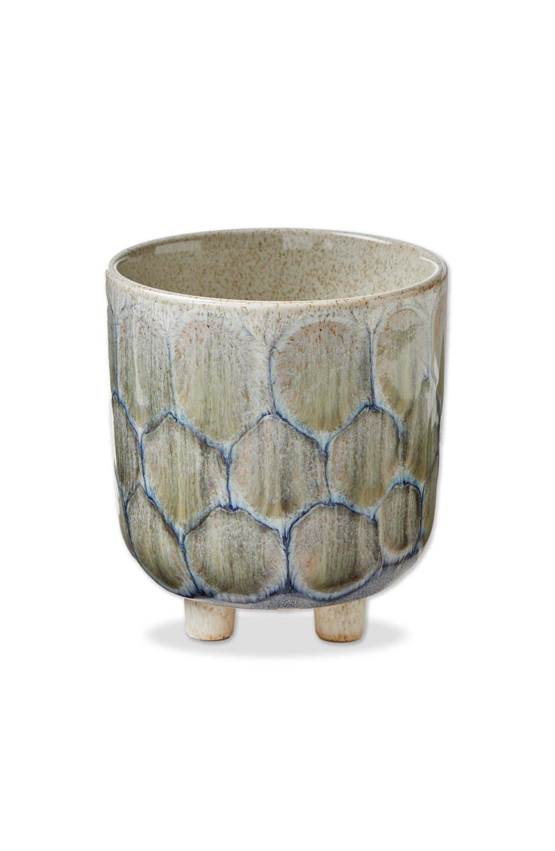 tag Oceania Light Blue Ceramic Footed Planter for Home Decor, Main, color, Blue