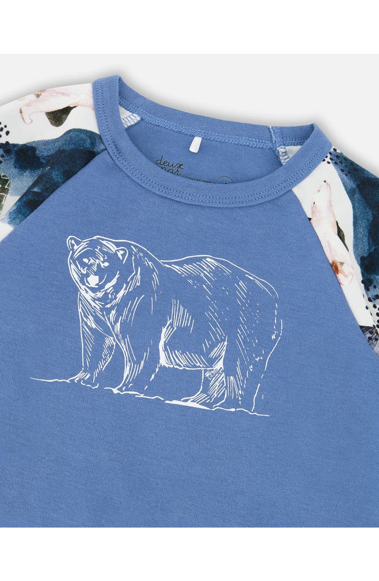 Deux par Deux Two-Piece Organic Cotton Pajama Set Bear, Alternate, color, Blue