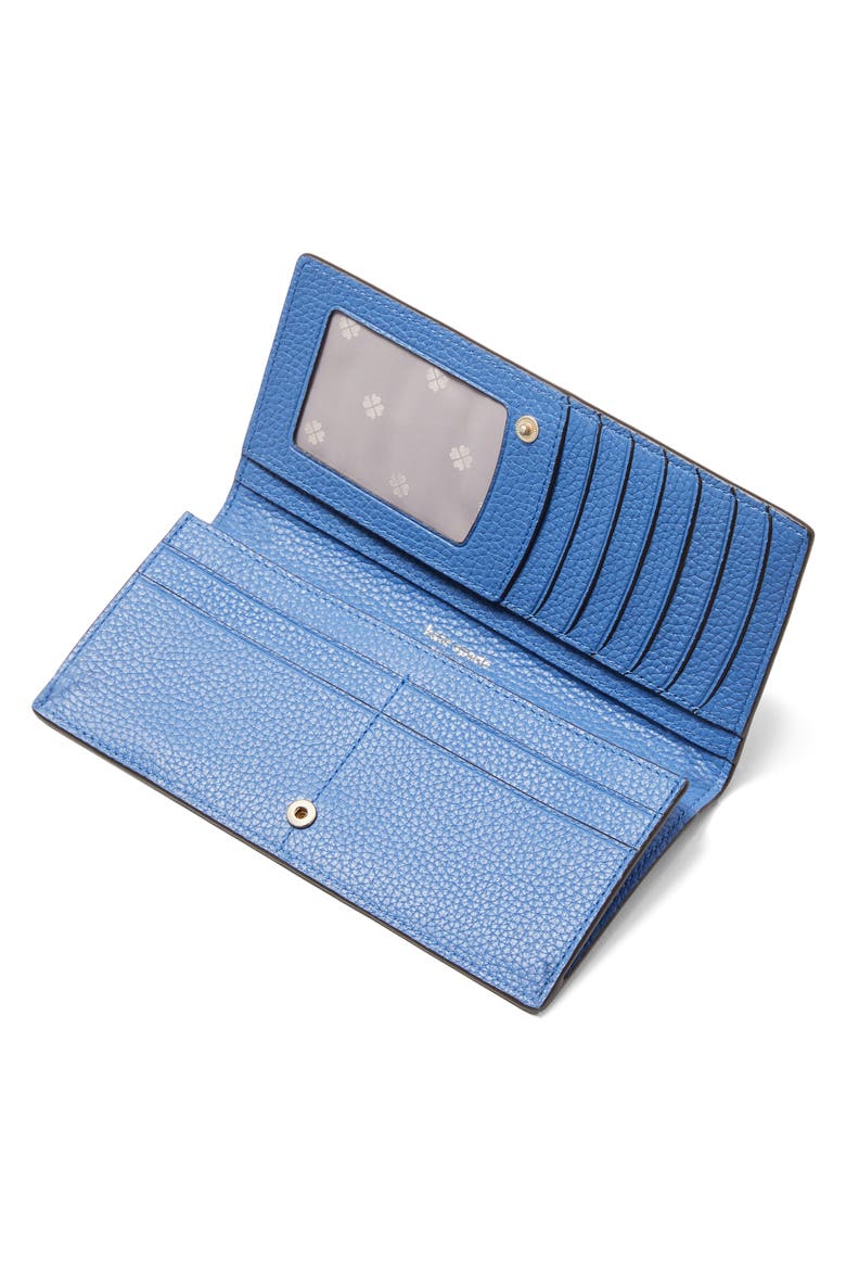polly leather bifold wallet, Alternate, color, DEEP CORNFLOWER