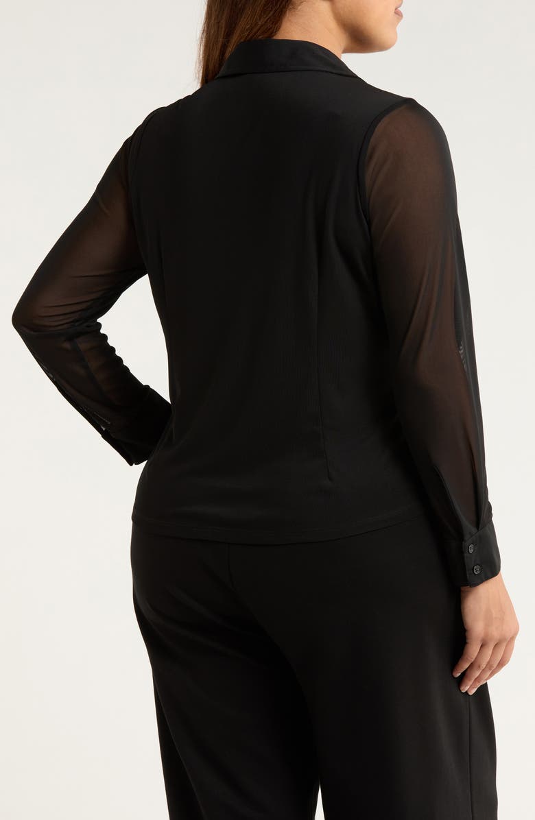 Sanctuary Mesh Button-Up Shirt, Alternate, color, Black