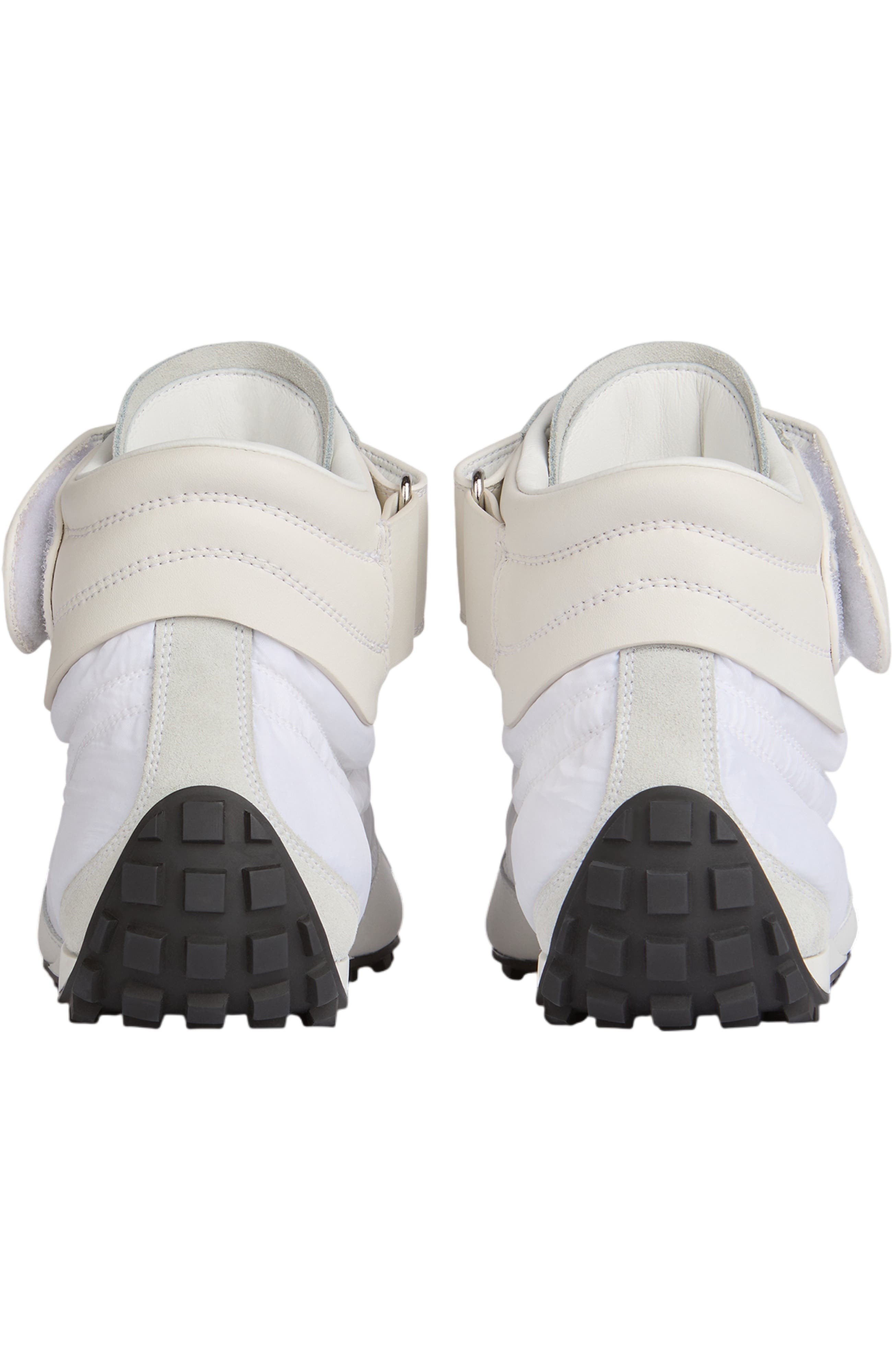 Racing Mid-Top trainers in nylon and leather, Alternate, color, white